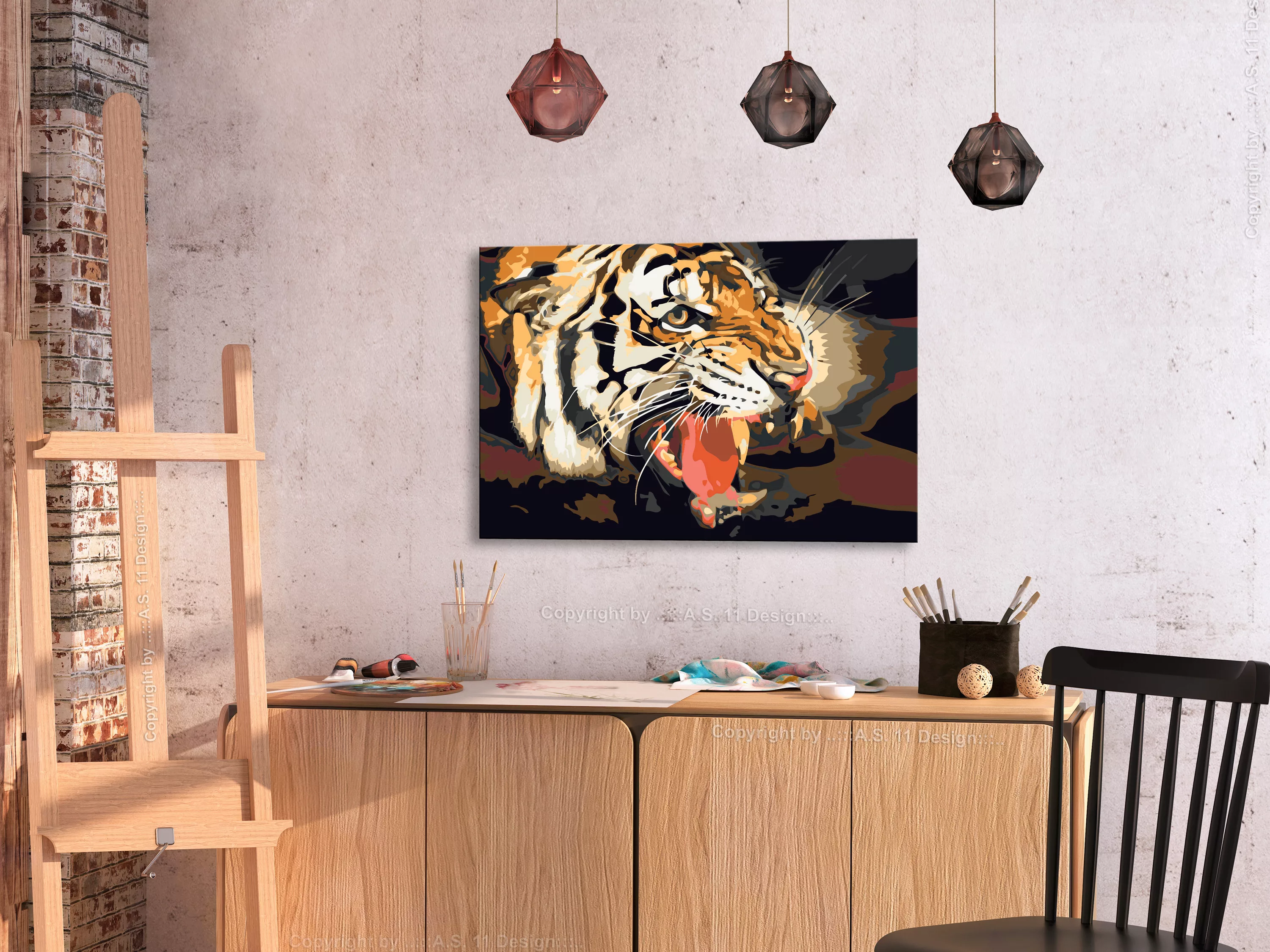 Malen Nach Zahlen - Tigergebrüll günstig online kaufen