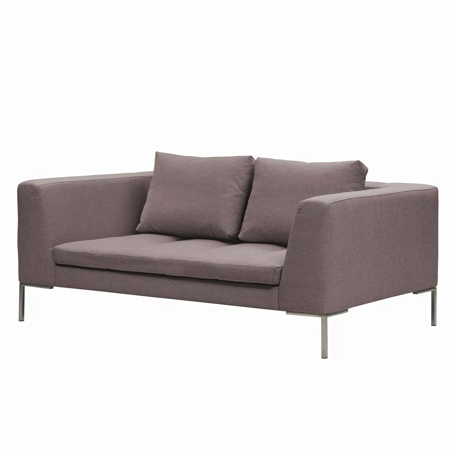 home24 Studio Copenhagen Sofa Madison 2-Sitzer Grau/Braun Webstoff 174x66x1 günstig online kaufen