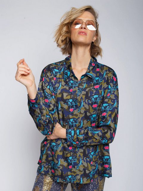 RISY & JERFS Klassische Bluse Hemdbluse Camouflage Bulls günstig online kaufen