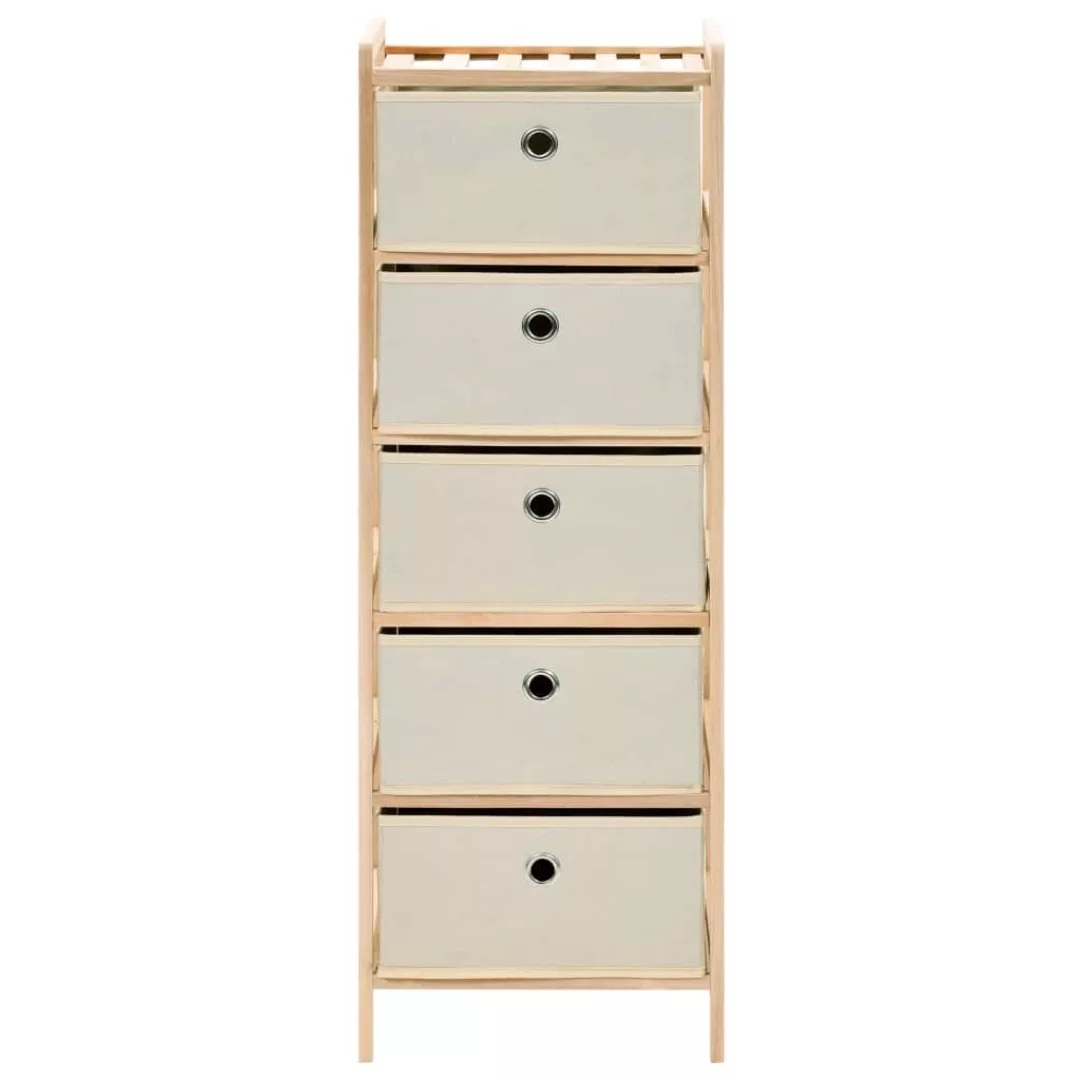 vidaXL Kleiderschrank Korb-Kommode mit 5 Stoffkörben Zedernholz Beige günstig online kaufen