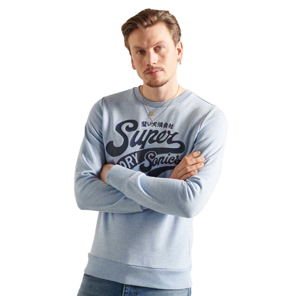 Superdry Collegiate Crew Loopback Pullover L Pale Blue Marl günstig online kaufen