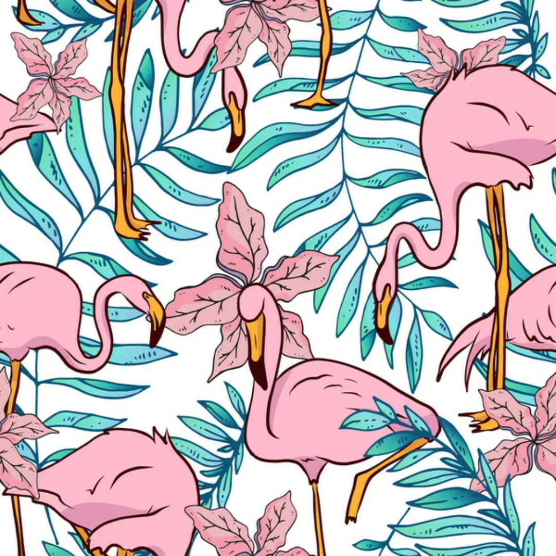 Poster / Leinwandbild - Boho Flamingo günstig online kaufen
