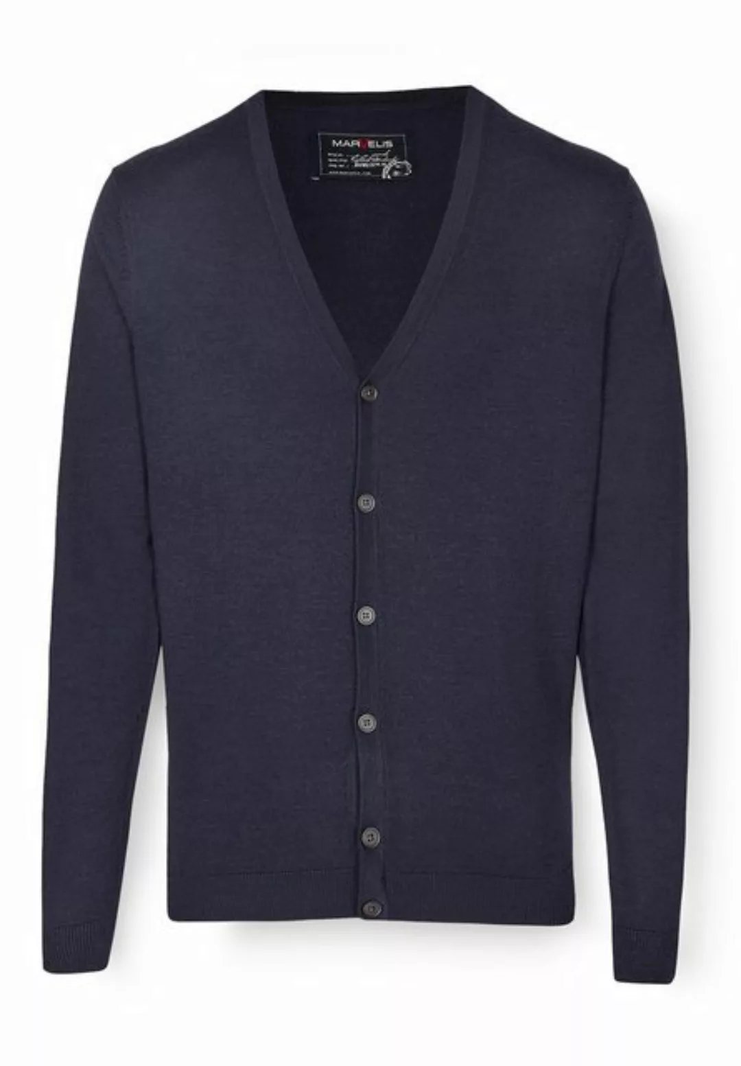 MARVELIS Strickjacke Cardigan - Casual Fit - Merino - Marine (1-tlg) günstig online kaufen