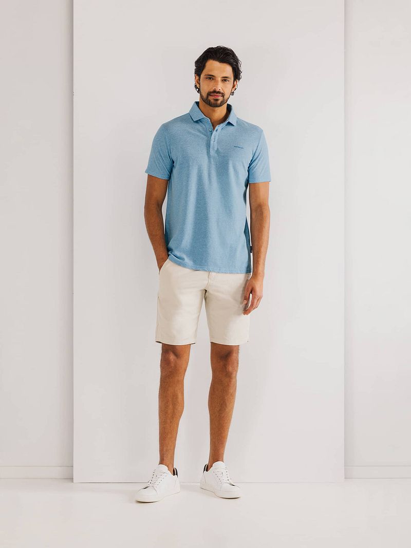 State of Art Poloshirt Piqué Melange Hellblau - Größe 4XL günstig online kaufen