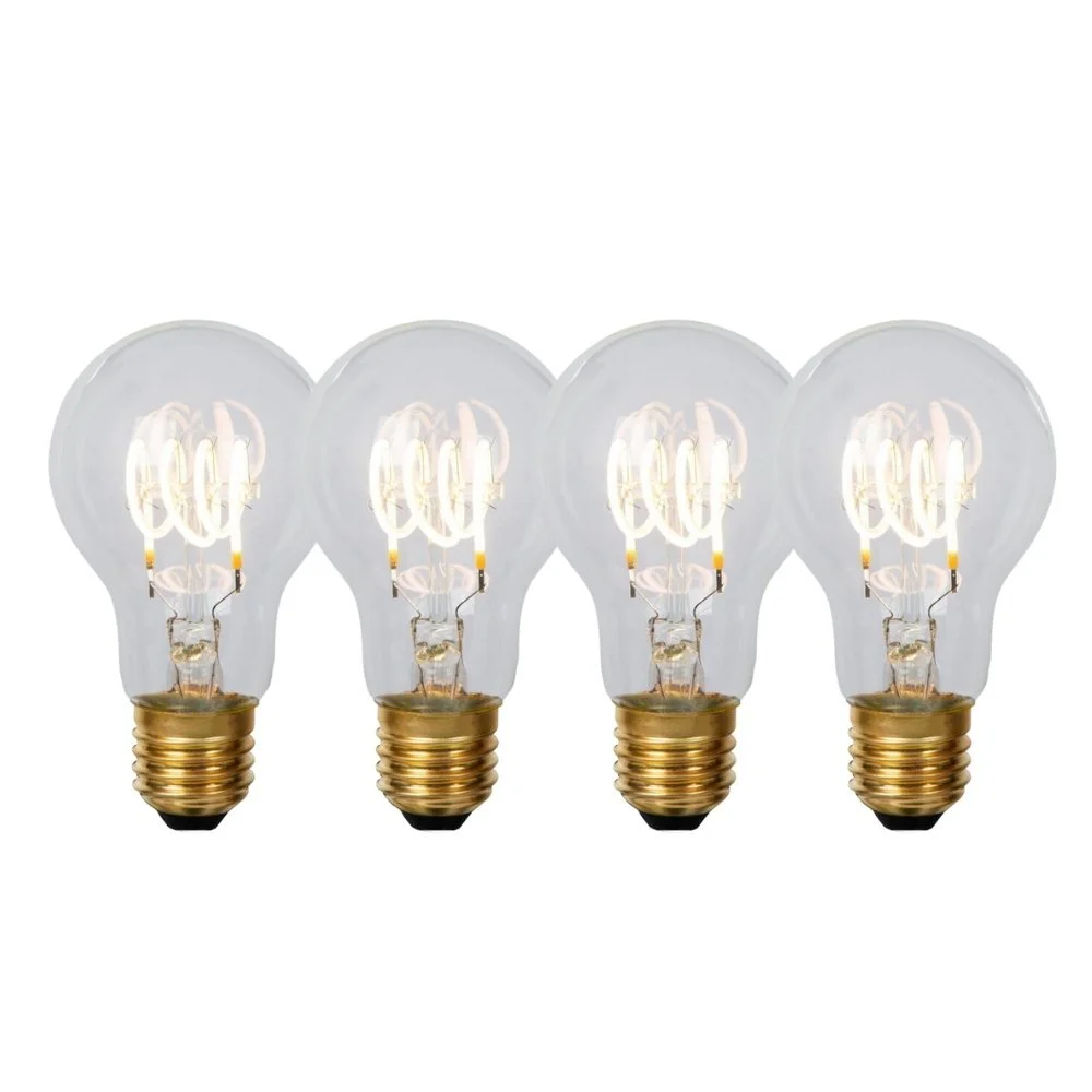 LED Leuchtmittel E27 - Birne A60 in Transparent 5W 460lm 2700K 4er-Pack günstig online kaufen