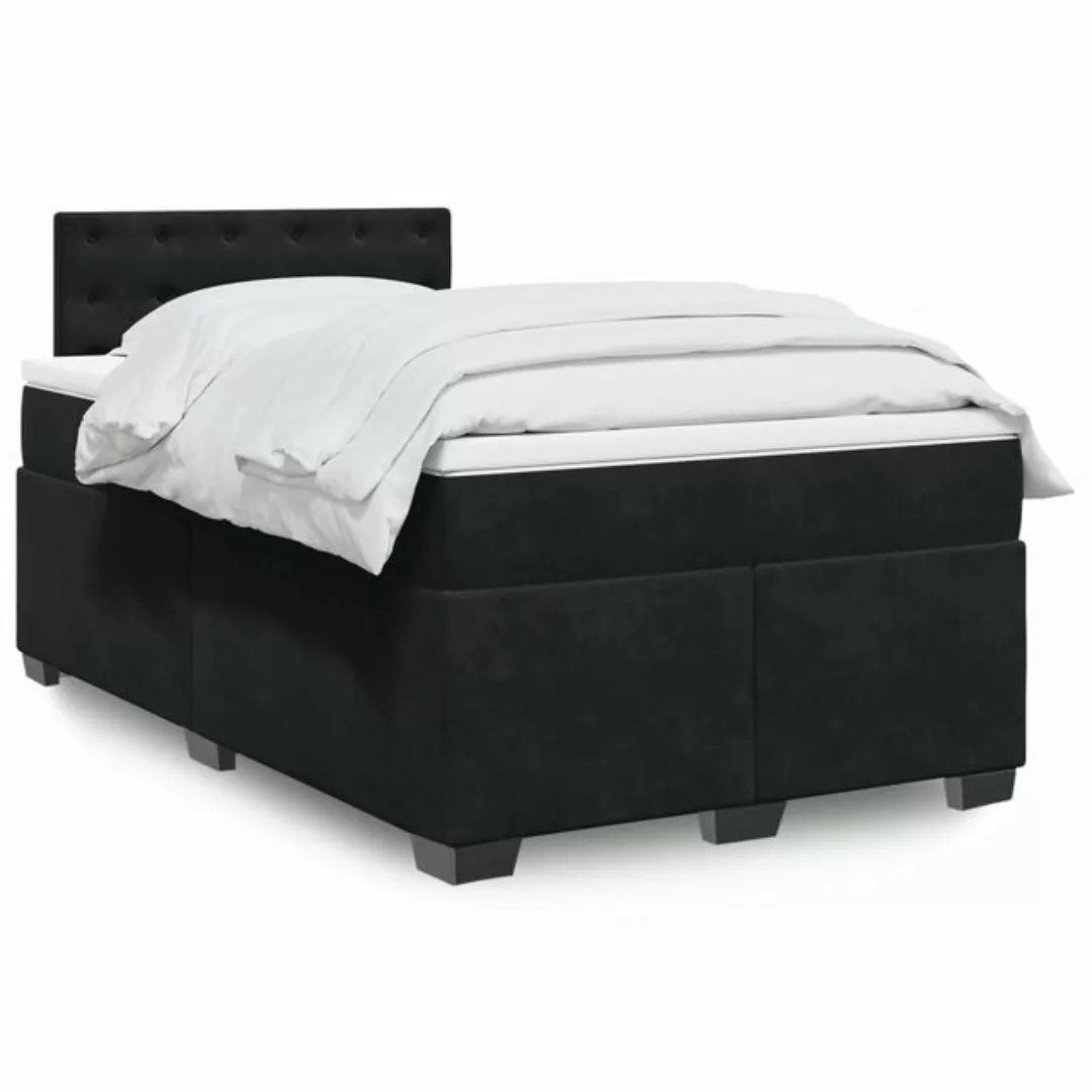 furnicato Bettgestell Boxspringbett mit Matratze Schwarz 120x200 cm Samt günstig online kaufen