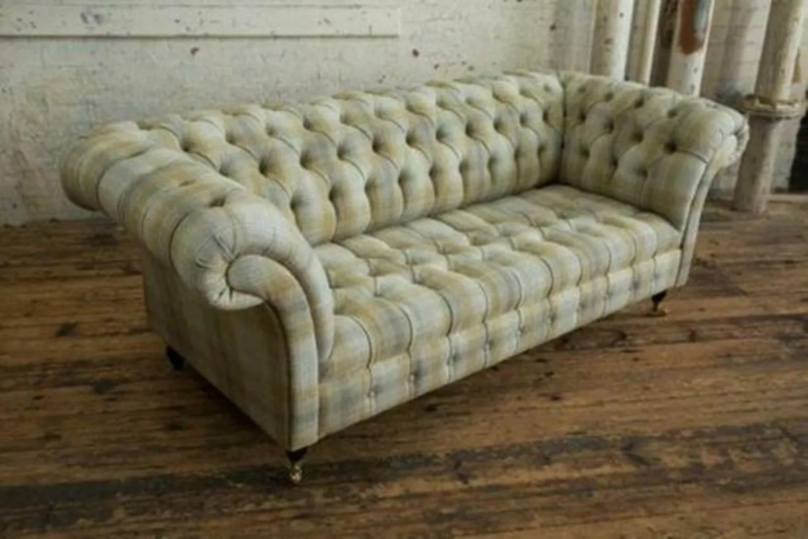 JVmoebel Chesterfield-Sofa, Chesterfield Textil Sofa Couch Polster Sofas Co günstig online kaufen