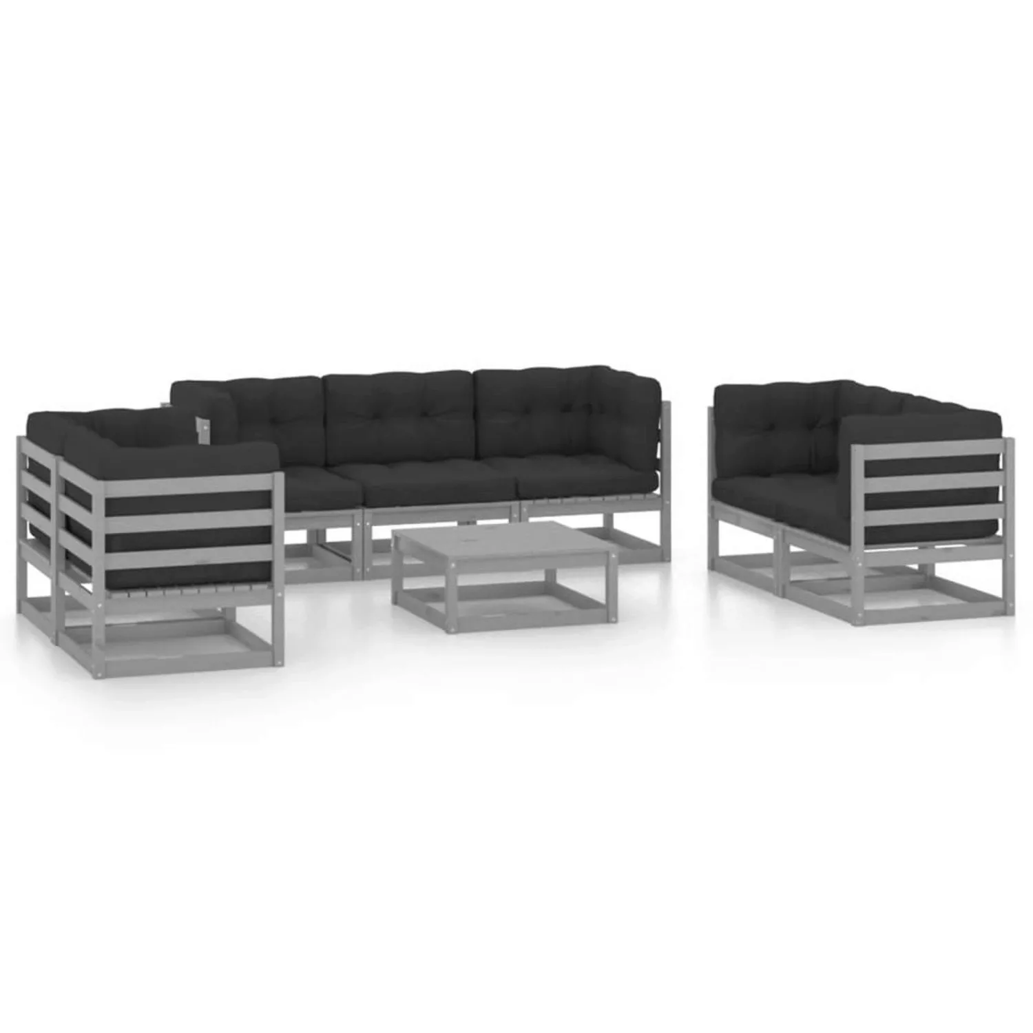 8-tlg. Garten-lounge-set Mit Kissen Kiefer Massivholz günstig online kaufen