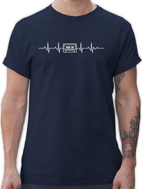 Shirtracer T-Shirt Herzschlag Kassette Symbol und Zeichen Outfit günstig online kaufen