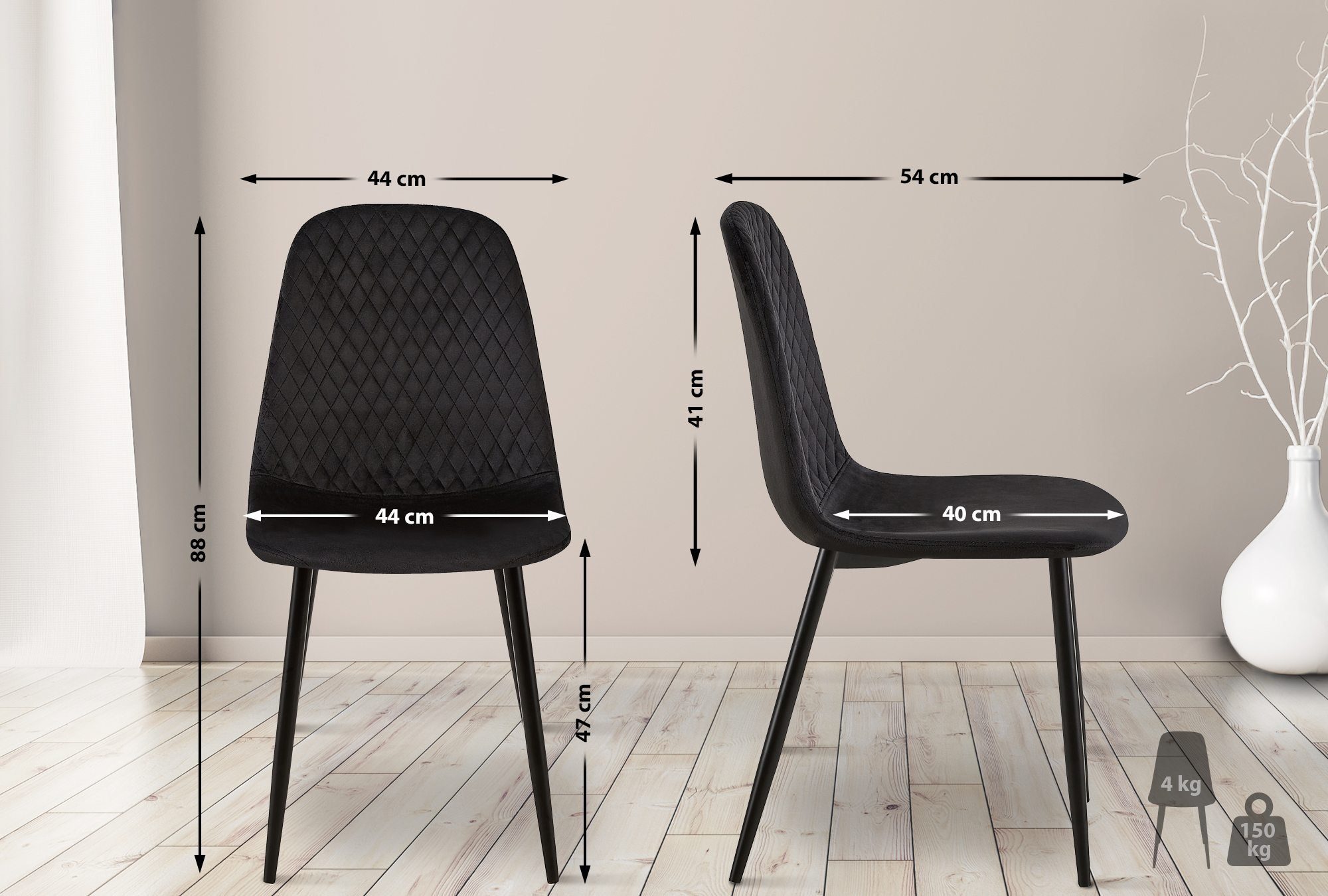 CLP Esszimmerstuhl Giverny, Samt/ Stoff, Ziernähte, günstig online kaufen