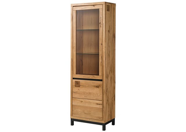 Massivmoebel24 Standvitrine (Vitrine Wildeiche 65x40x205 natur geölt VILLAN günstig online kaufen