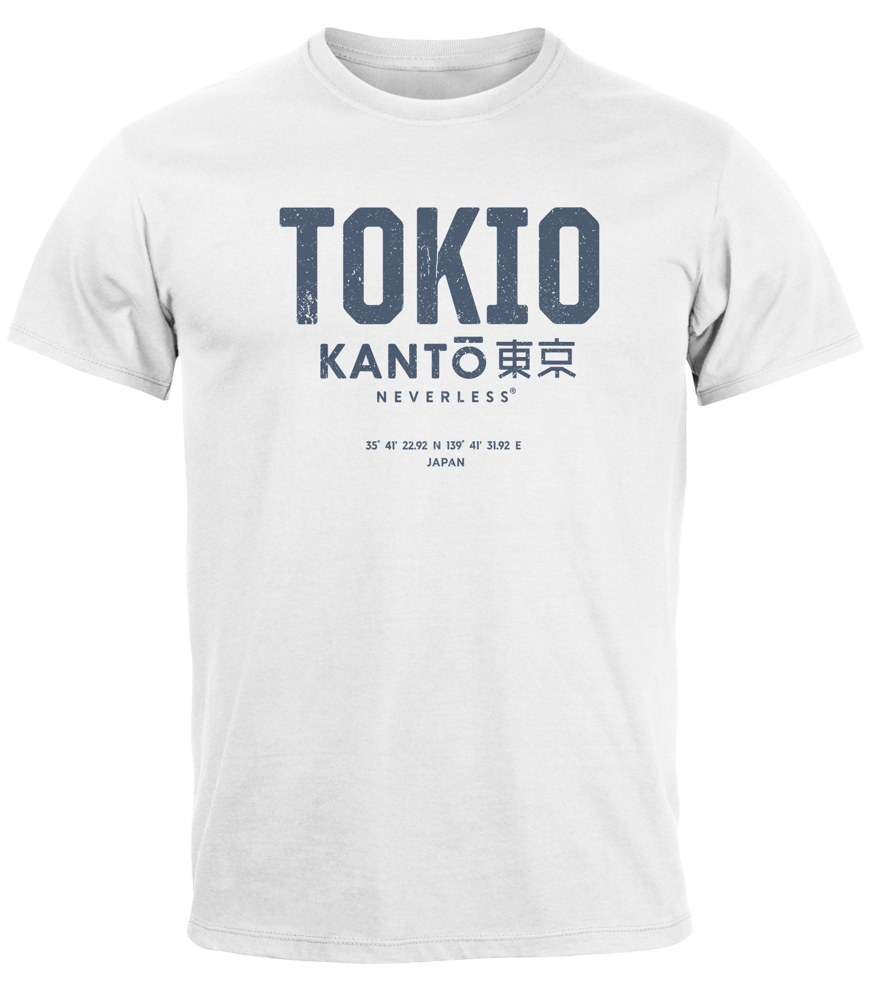 Neverless Print-Shirt Herren T-Shirt Frontprint Tokyo günstig online kaufen