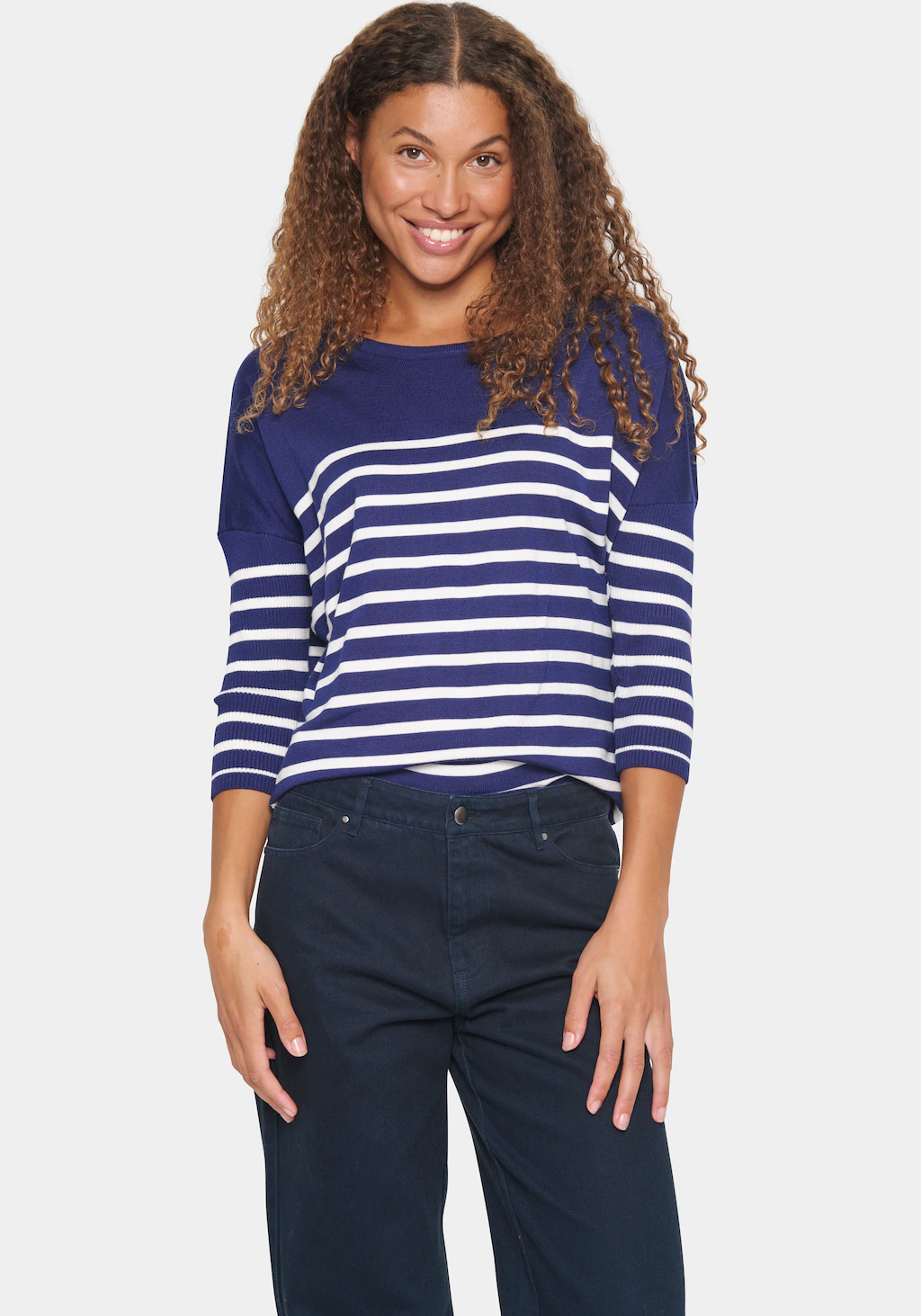 Saint Tropez Strickpullover MilaSZ R-neck Stripe günstig online kaufen