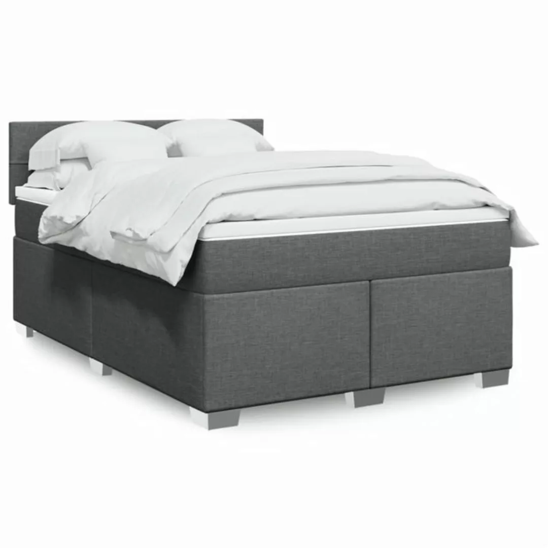 vidaXL Boxspringbett mit Matratze Dunkelgrau 160x200 cm Stoff2107861 günstig online kaufen