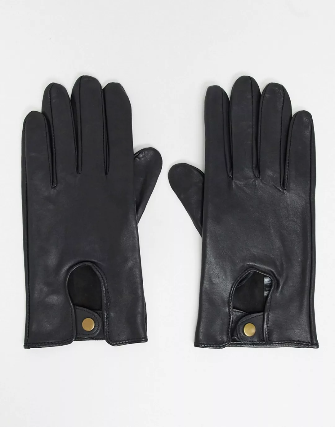 ASOS DESIGN – Schwarze Lederhandschuhe günstig online kaufen