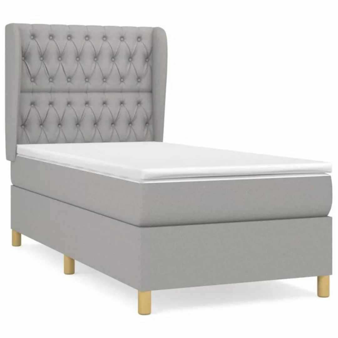 furnicato Bett Boxspringbett mit Matratze Hellgrau 80x200 cm Stoff günstig online kaufen