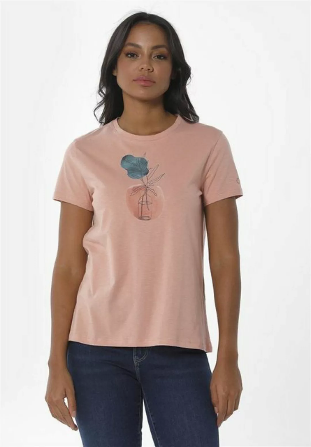 ORGANICATION T-Shirt Women's Printed T-shirt in Salmon Pink günstig online kaufen