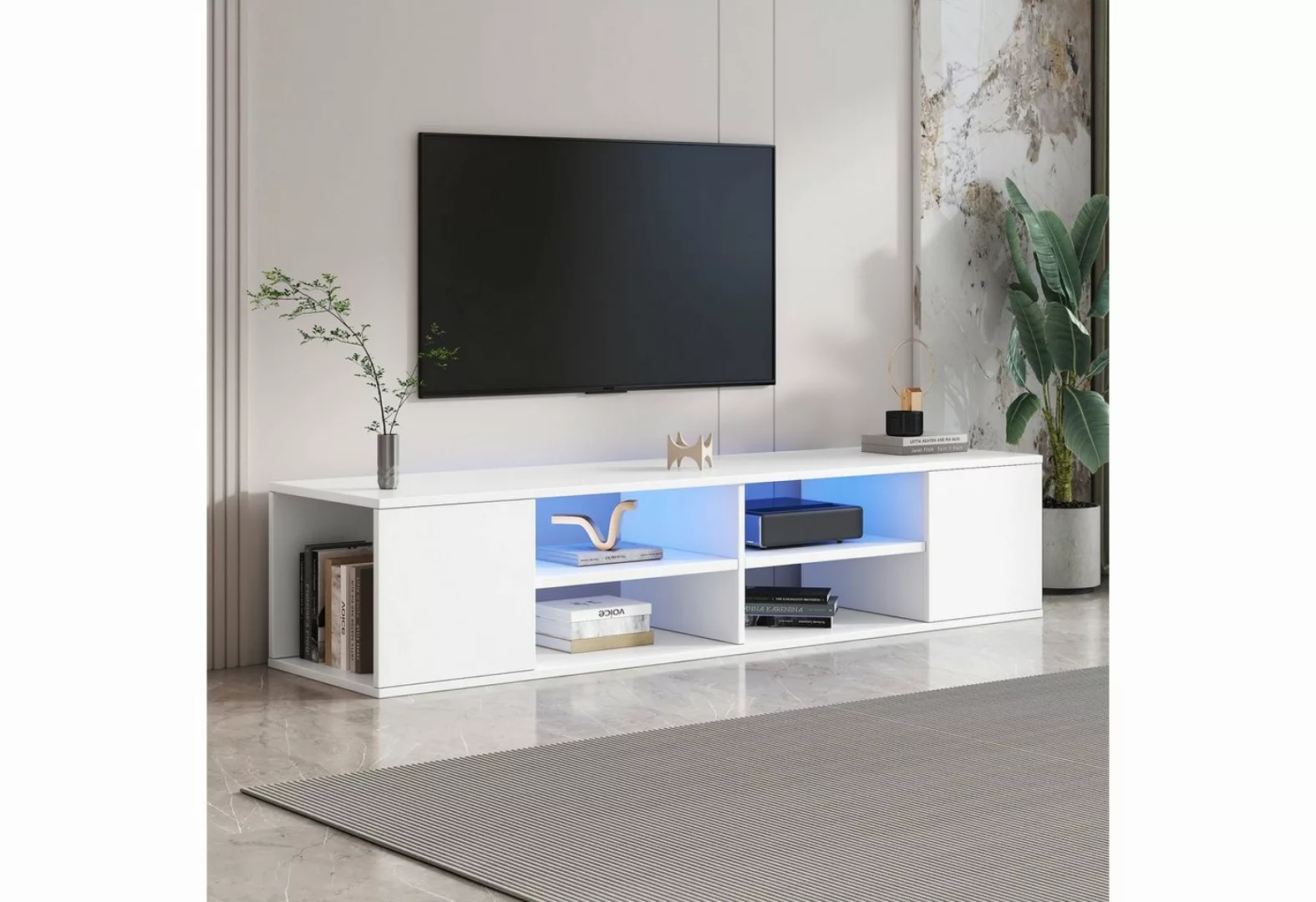 REDOM TV-Schrank TV lowboard mit LED-Beleuchtung, Fernsehtisch günstig online kaufen