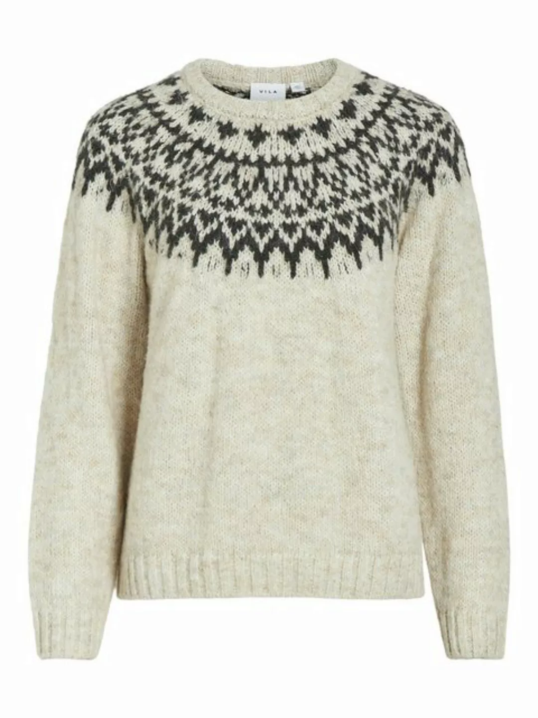 Vila Strickpullover VIEJLA O-NECK L/S JACQUARD KNIT TOP günstig online kaufen