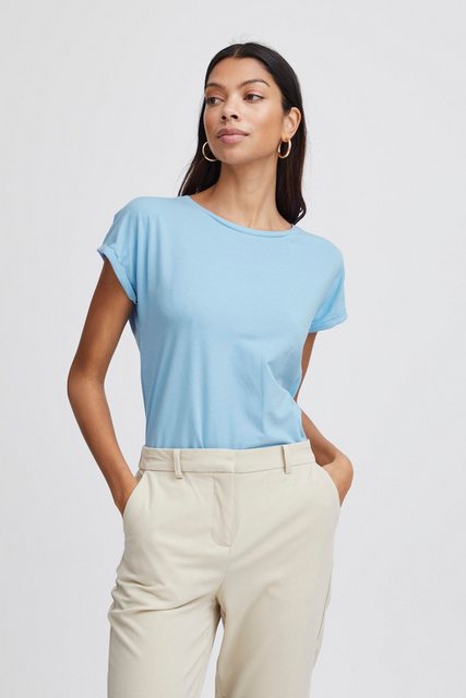 b.young T-Shirt Shirt Kurzarm Rundhals Sommer Top 7525 in Blau günstig online kaufen