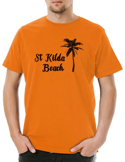 Urban Backwoods Print-Shirt St. Kilda Beach Herren T-Shirt Surfer Surfen Su günstig online kaufen