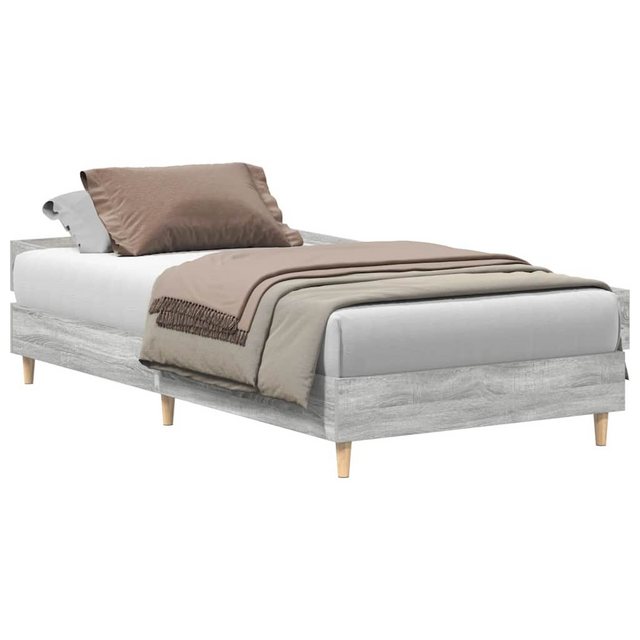 vidaXL Bett Bettgestell ohne Matratze Grau Sonoma 75x190 cm Holzwerkstoff günstig online kaufen