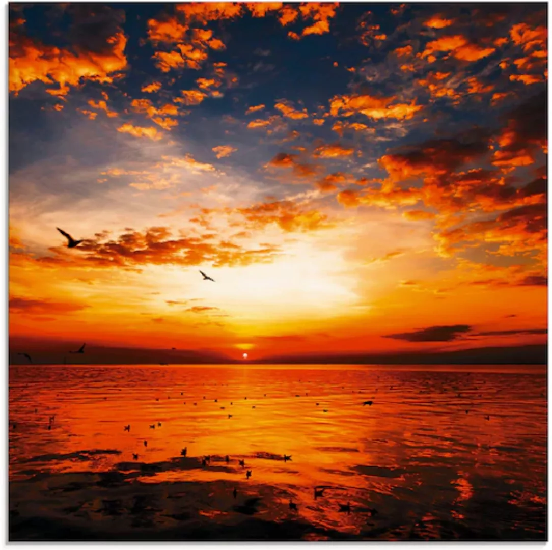 Artland Glasbild "Sonnenuntergang am Strand", Sonnenaufgang & -untergang, ( günstig online kaufen