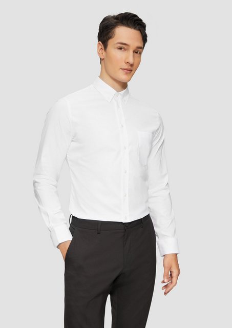 s.Oliver BLACK LABEL Langarmhemd Tailored Fit: Elastisches Baumwollhemd mit günstig online kaufen