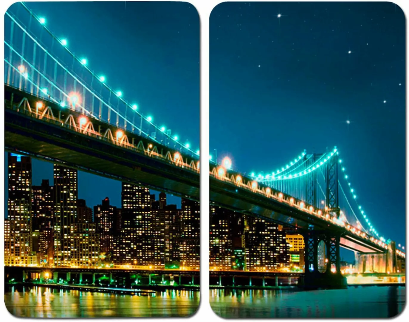 WENKO Herdabdeckplatte Universal Brooklyn Bridge 2er Set, alle Herdarten gr günstig online kaufen