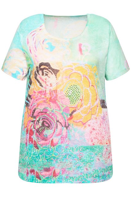 Angel of Style Rundhalsshirt T-Shirt Blumen-Druck Halbarm günstig online kaufen