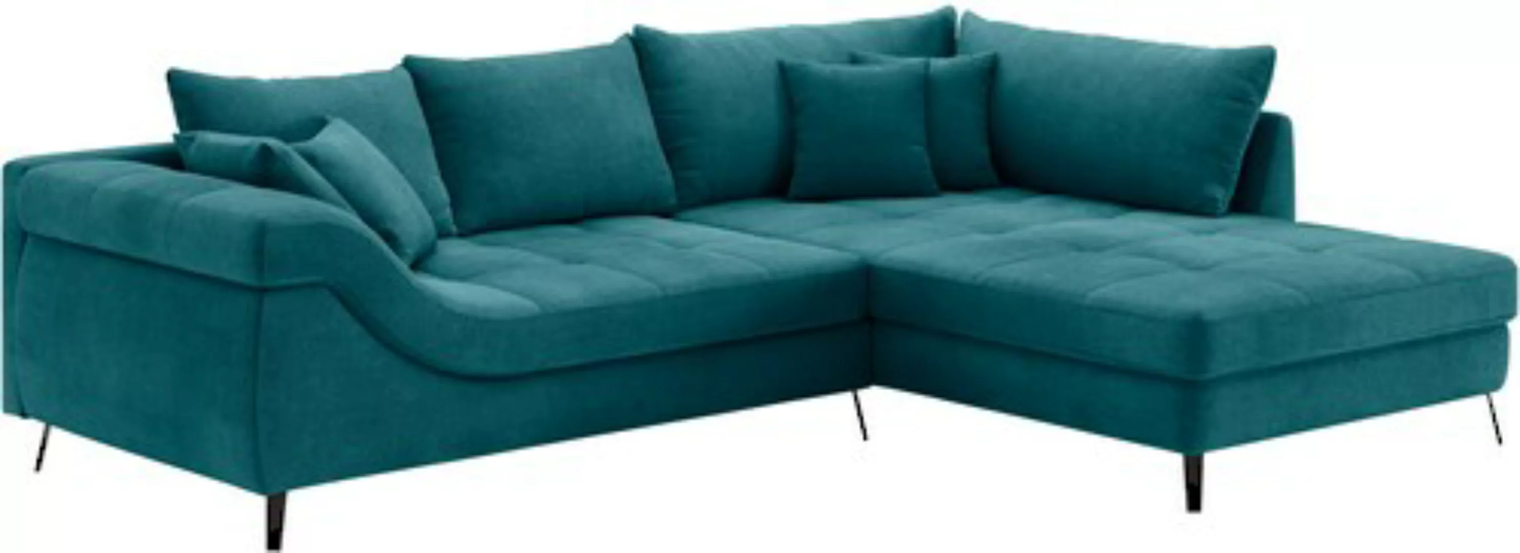 Mr. Couch Ecksofa "Portofino", 4 Bezugsqualitäten, 13,5 cm hohe Metall-Prof günstig online kaufen