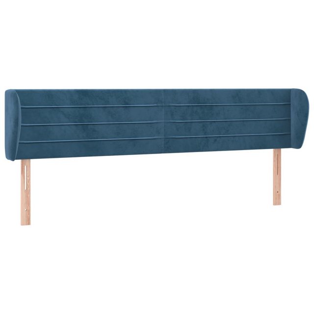 vidaXL Bett, Kopfteil mit Ohren Dunkelblau 163x23x78/88 cm Samt günstig online kaufen