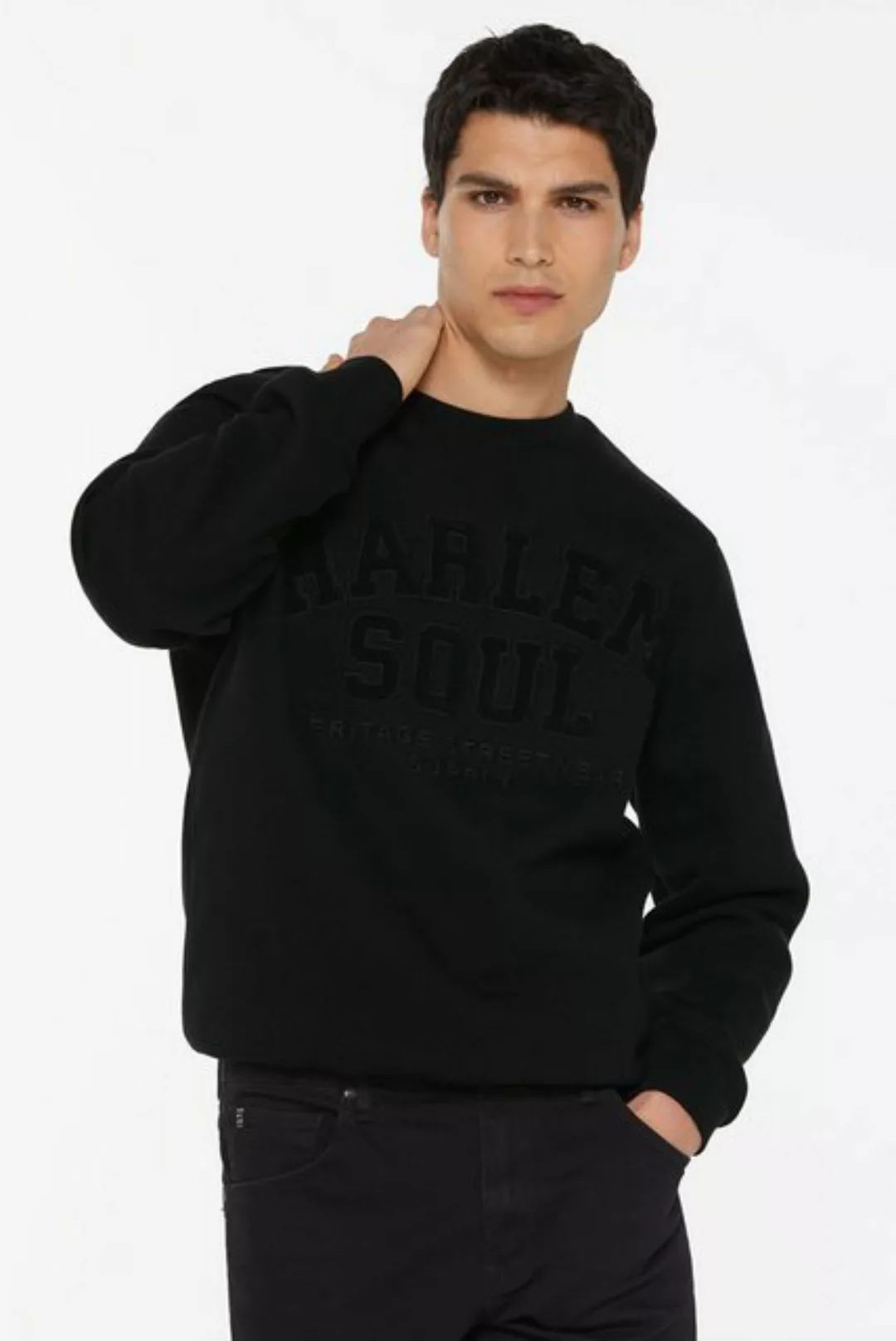 Harlem Soul Sweater mit Frottee Lettern günstig online kaufen