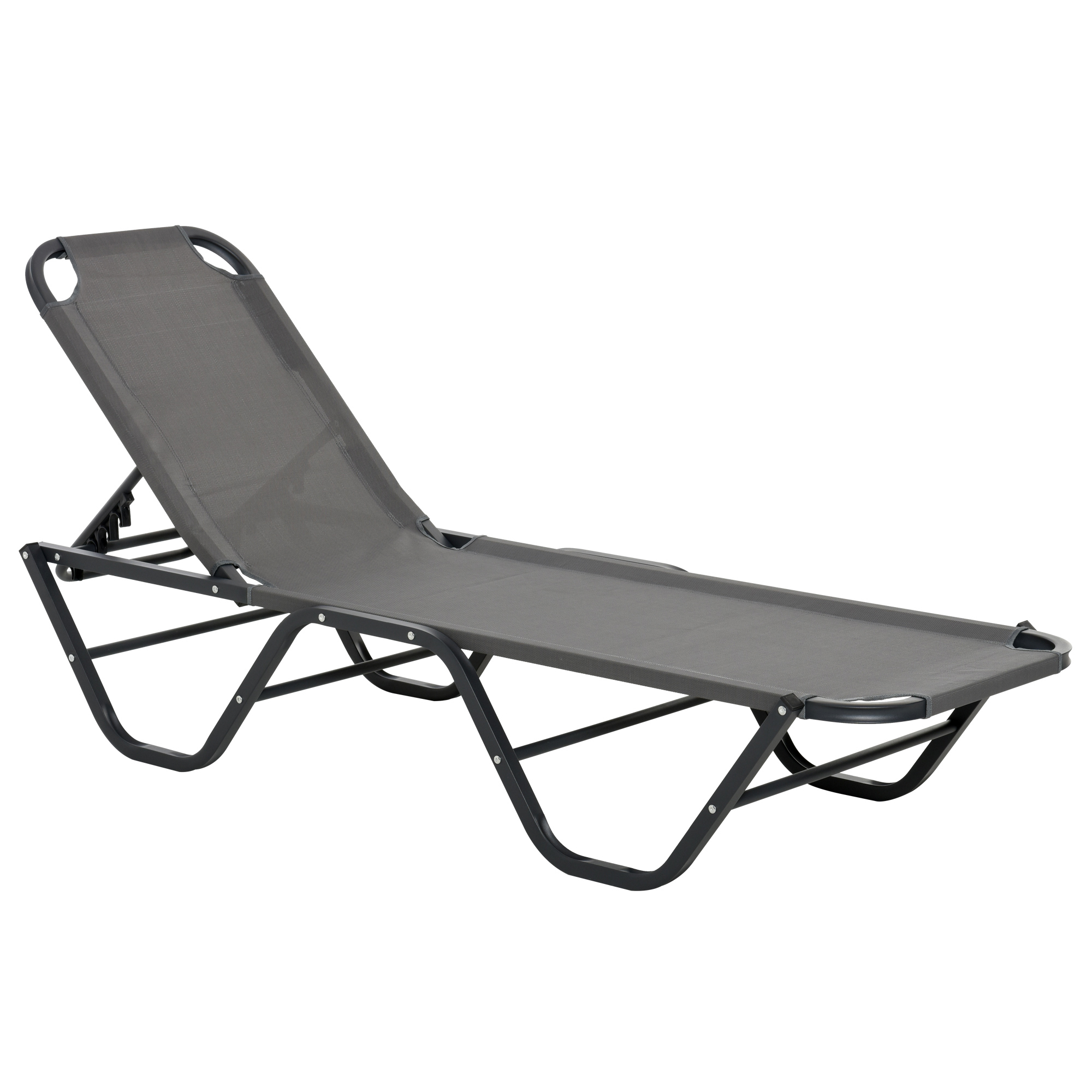 Outsunny Sonnenliege Strandliege 5-stufige Alu Gartenliege Relaxliege Texte günstig online kaufen