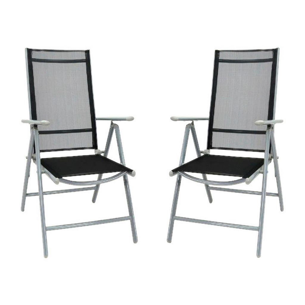 VCM Klappsessel 2er Set silber Aluminium B/H/T: ca. 56x105x65 cm günstig online kaufen