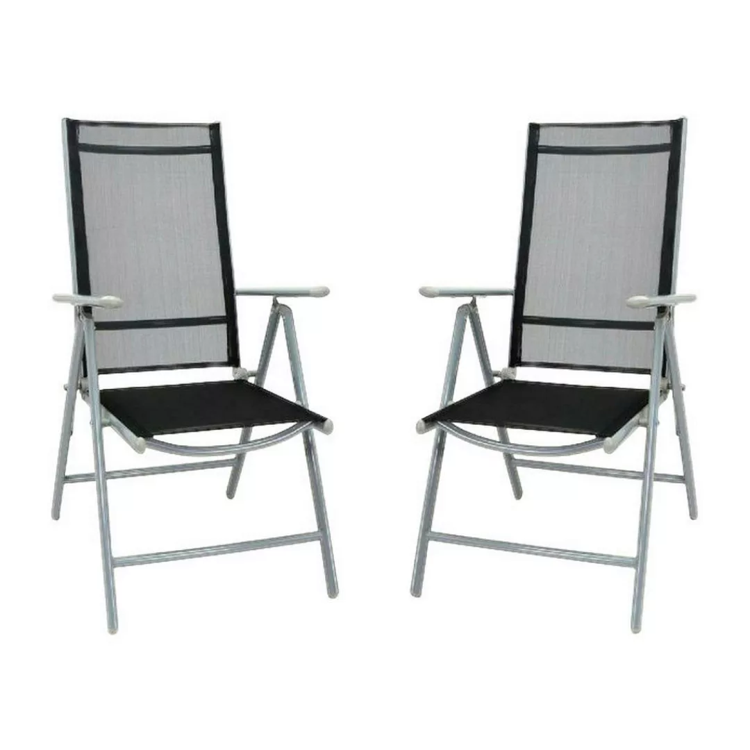 VCM Klappsessel 2er Set silber Aluminium B/H/T: ca. 56x105x65 cm günstig online kaufen