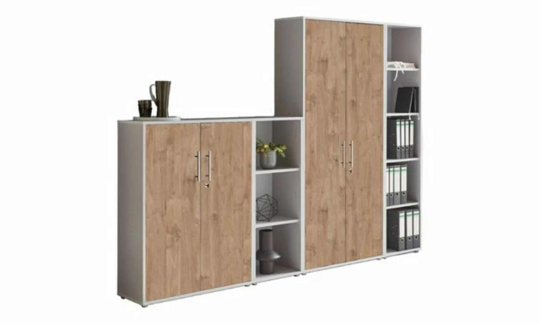 BMG Möbel Aktenschrank Office Edtion (Set 4 Lichtgrau/ Gold Harbor Oak, Bür günstig online kaufen