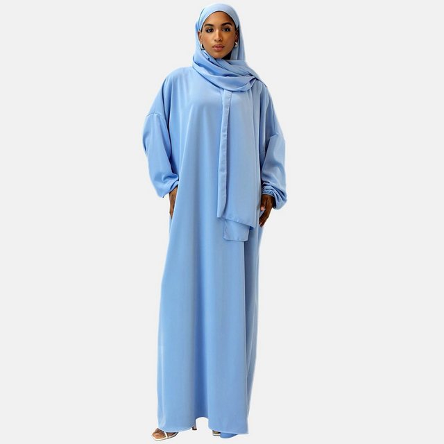 Elara Maxikleid Elara Damen Abaya mit Kopftuch (1-tlg) günstig online kaufen