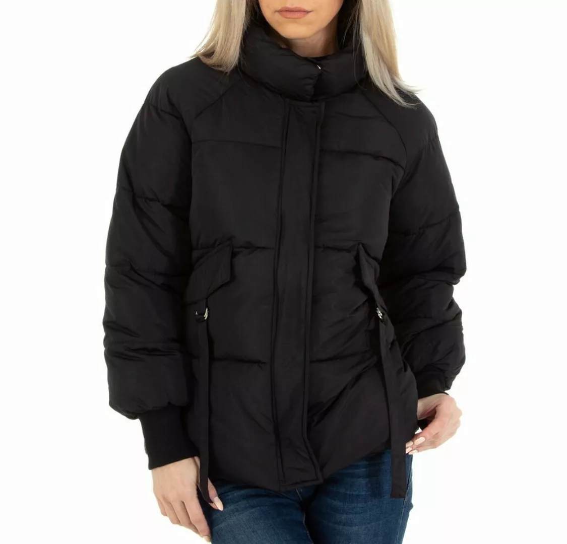 Ital-Design Winterjacke Damen Freizeit Gefüttert Winterjacke in Schwarz günstig online kaufen