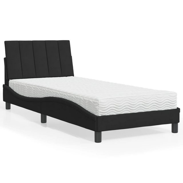 vidaXL Bett Bett mit Matratze Schwarz 80x200 cm Samt günstig online kaufen