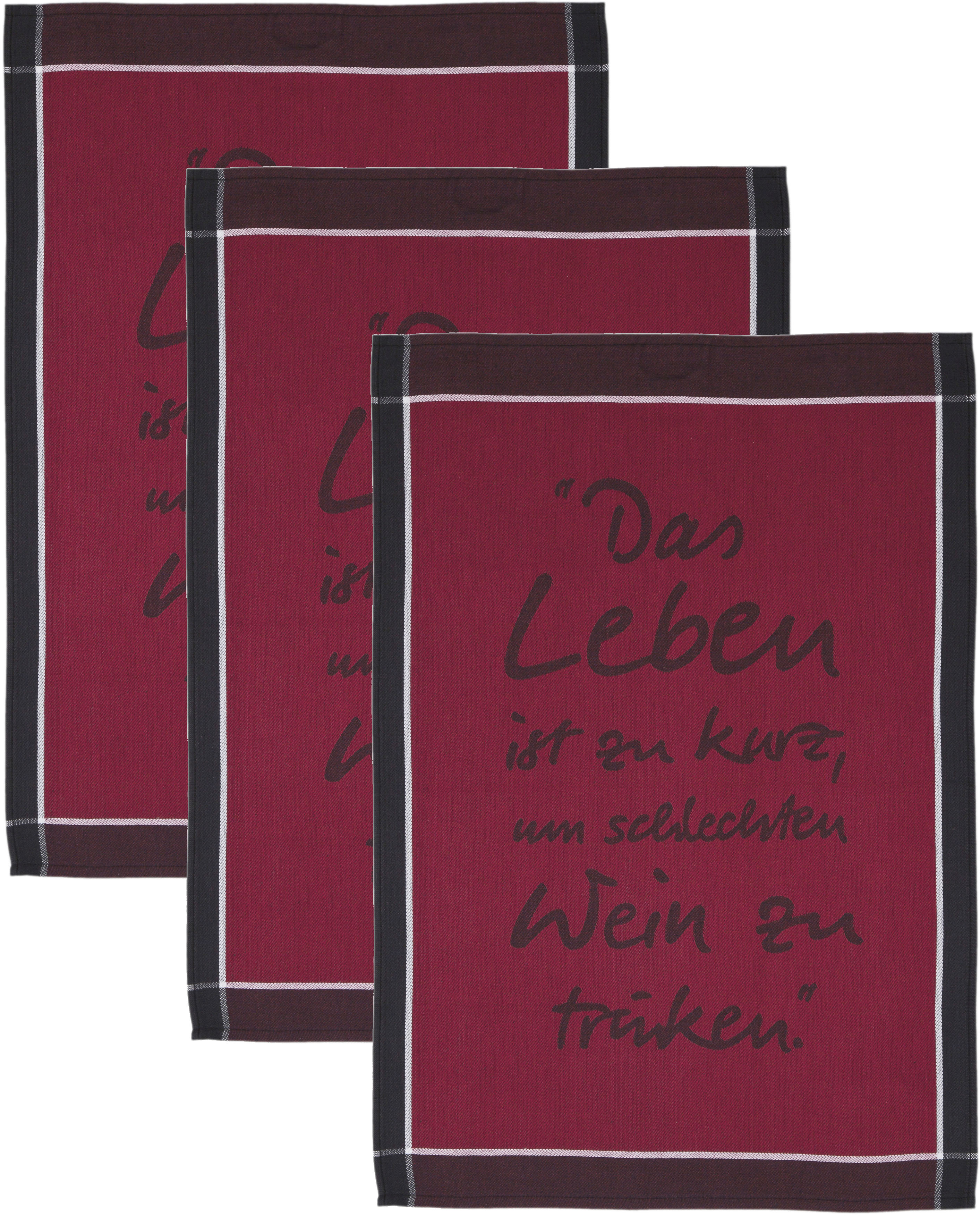 ROSS Geschirrtuch »Das Leben ist zu kurz um schlechten Wein zu trinken«, (S günstig online kaufen