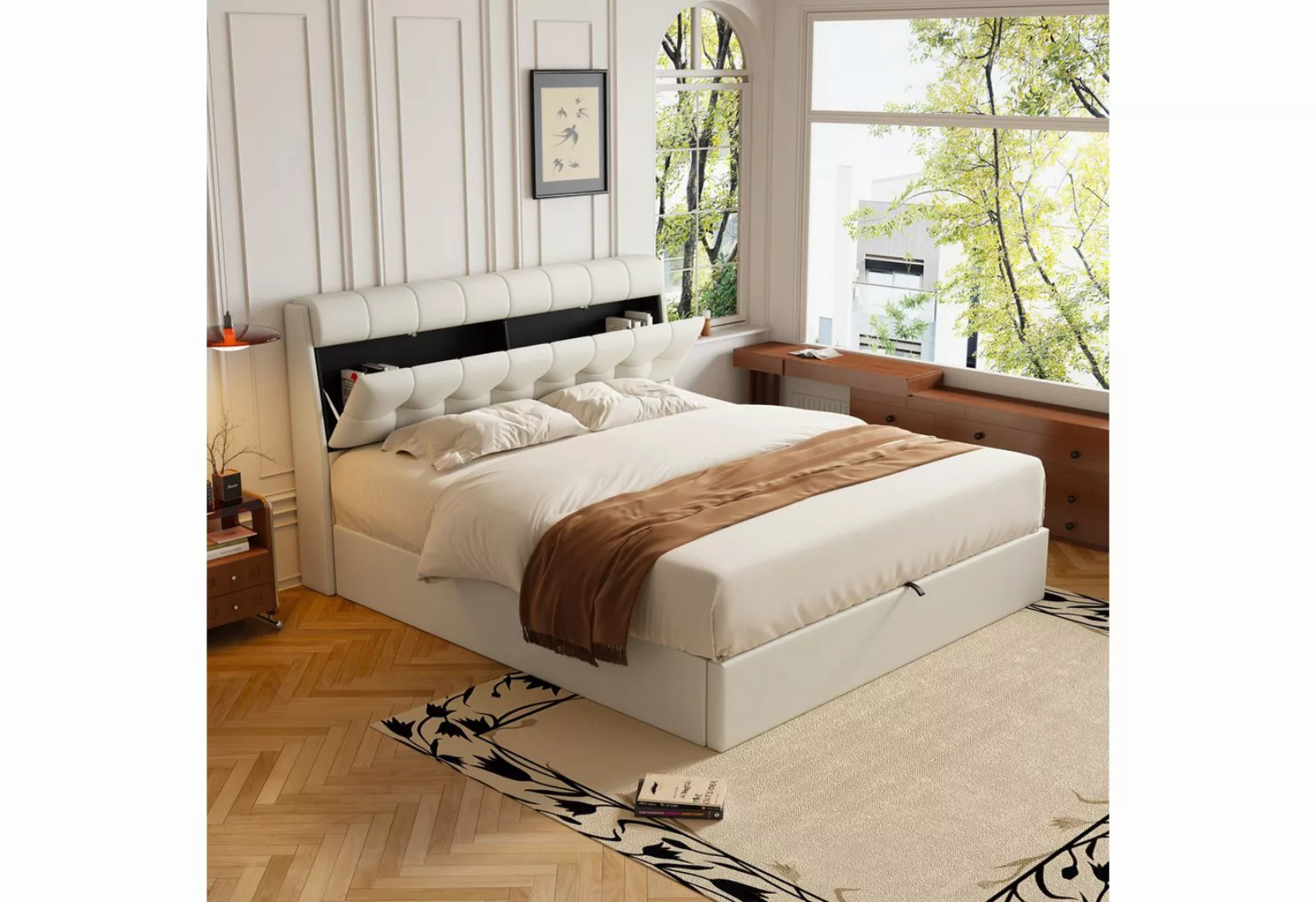 MODFU Polsterbett Hydraulisches Bett (160*200cm), mit Lattenrost, verdeckte günstig online kaufen