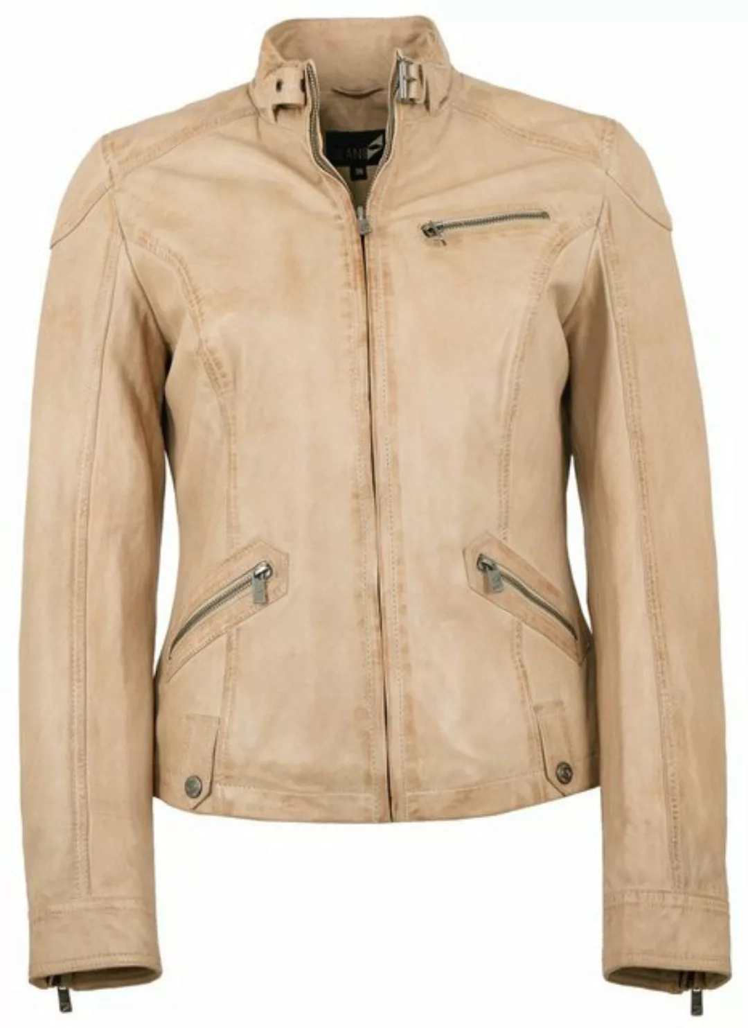 Jilani Lederjacke Jasmin Jilani - Damen Lederjacke Lammnappa beige günstig online kaufen