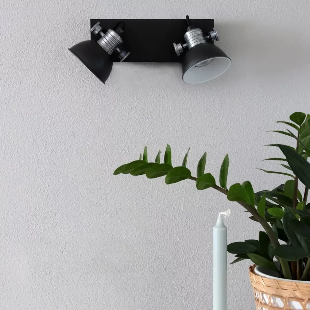 LED-Deckenspot Brooklyn 2flammig, schwarz günstig online kaufen