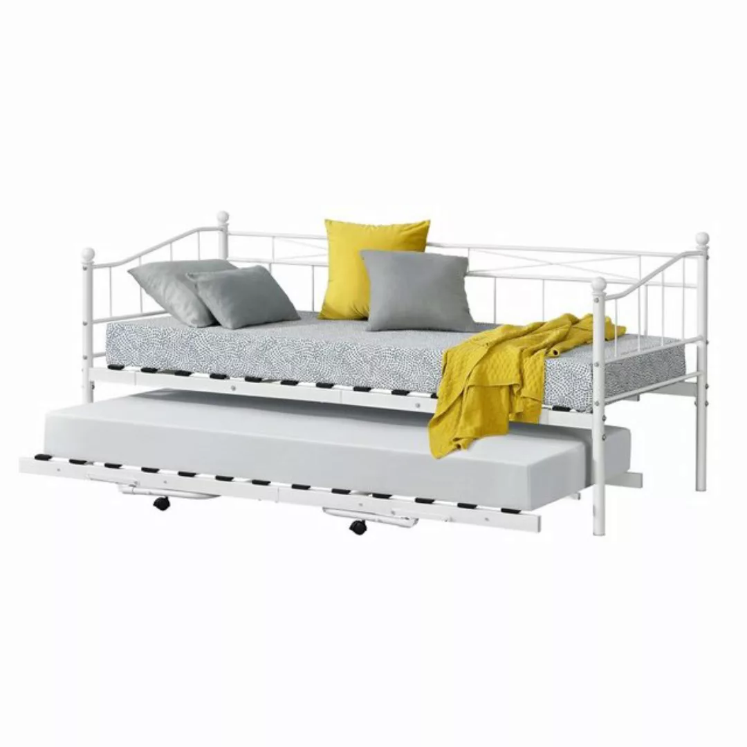 en.casa Metallbett, Skutskär Metallbett 90x200cm Weiß günstig online kaufen