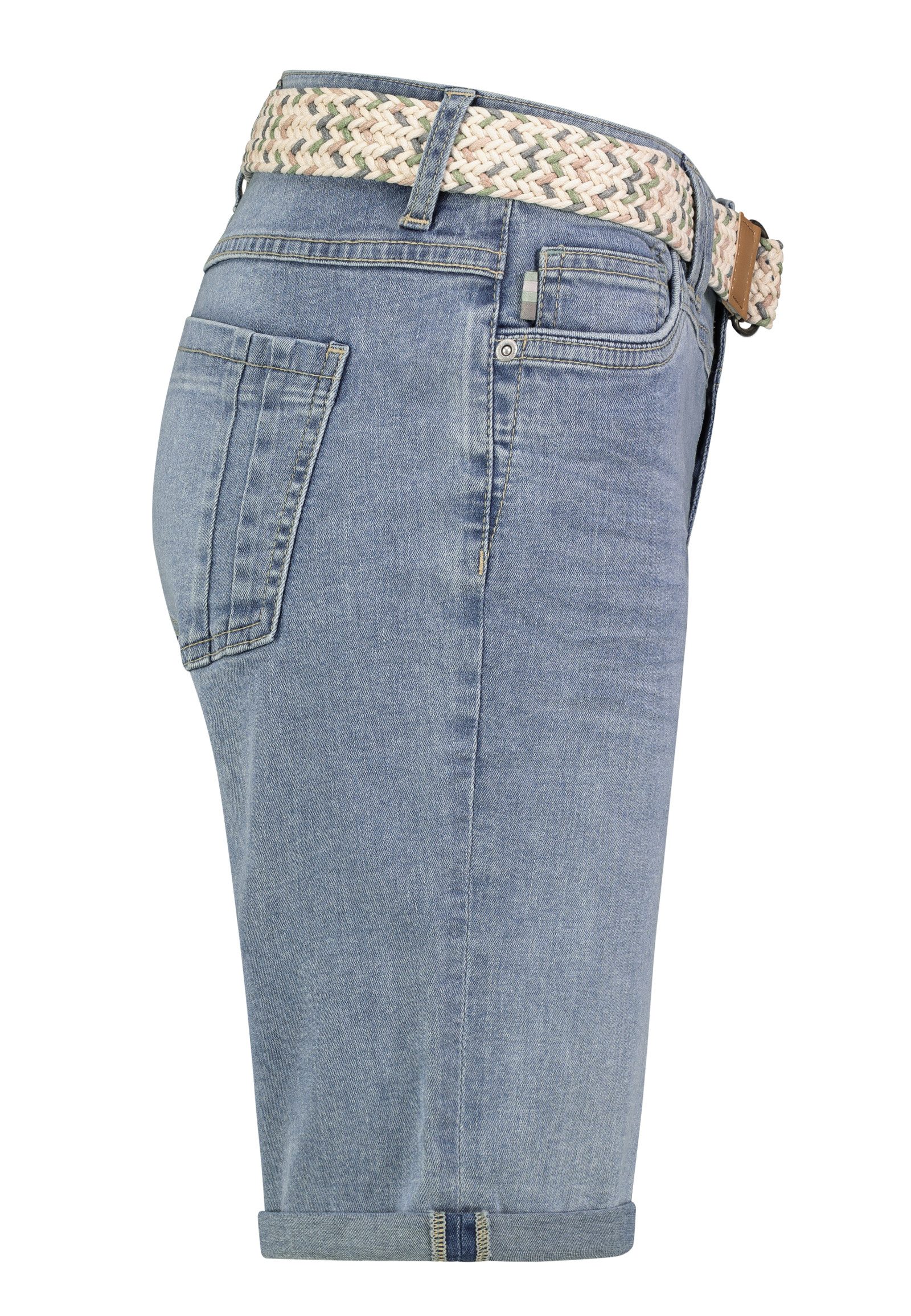 SUBLEVEL Jeansshorts mit Flechtgürtel und umgeschlagenem günstig online kaufen