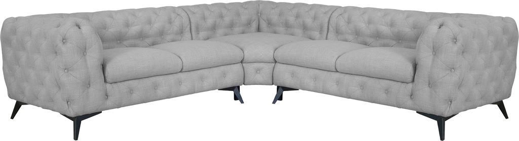 Leonique Chesterfield-Sofa "Ecksofa GLYNIS L-Form mit Wellenunterfederung, günstig online kaufen