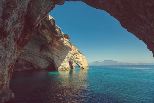 Papermoon Fototapete »GROTTE-ZAKYNTHOS INSEL MEER GRIECHENLAND FELSEN GEBIR günstig online kaufen