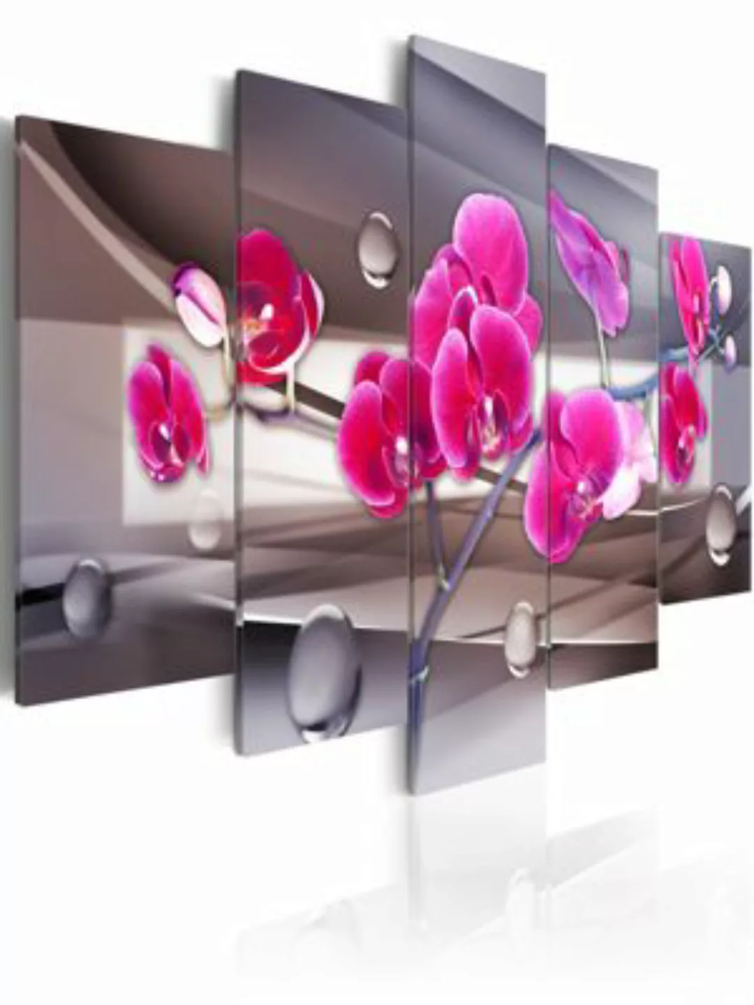 artgeist Wandbild Orchidee auf dezentem Hintergrund grau-kombi Gr. 200 x 10 günstig online kaufen