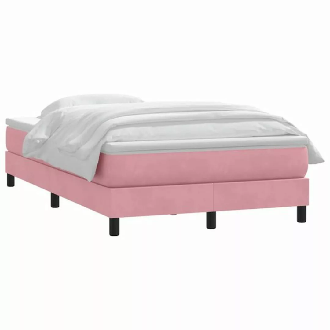 vidaXL Bett Boxspringbett mit Matratze Rosa 120x220 cm Samt günstig online kaufen